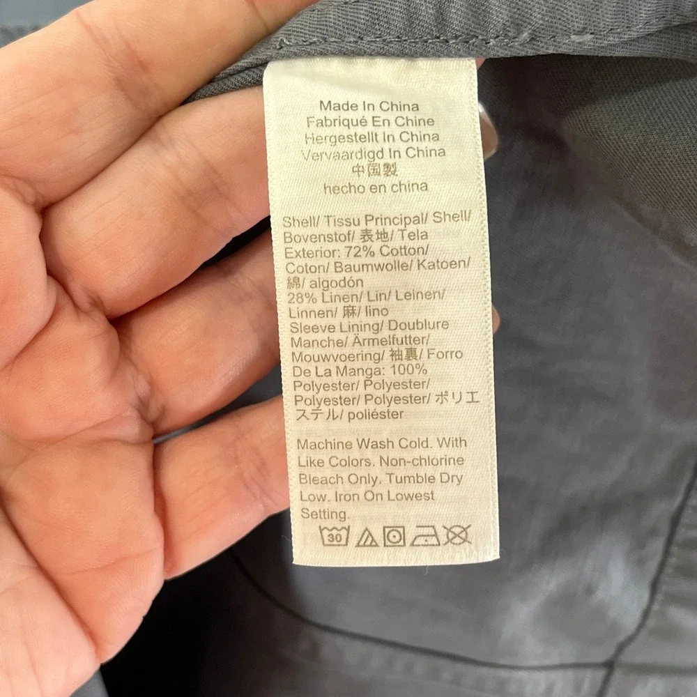 J Crew Wallace Barnes Chore Blazer Mens 42L Cotton Linen Slate Blue Casual Wear